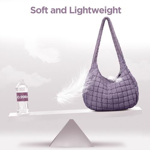 Babysun Puffer Tote Bag for Women Large Quilted Tote Bag Quilted Carryall Bag Soft Puffy Crossbody Bag Hobo Handbags Puff Purse - Image 3