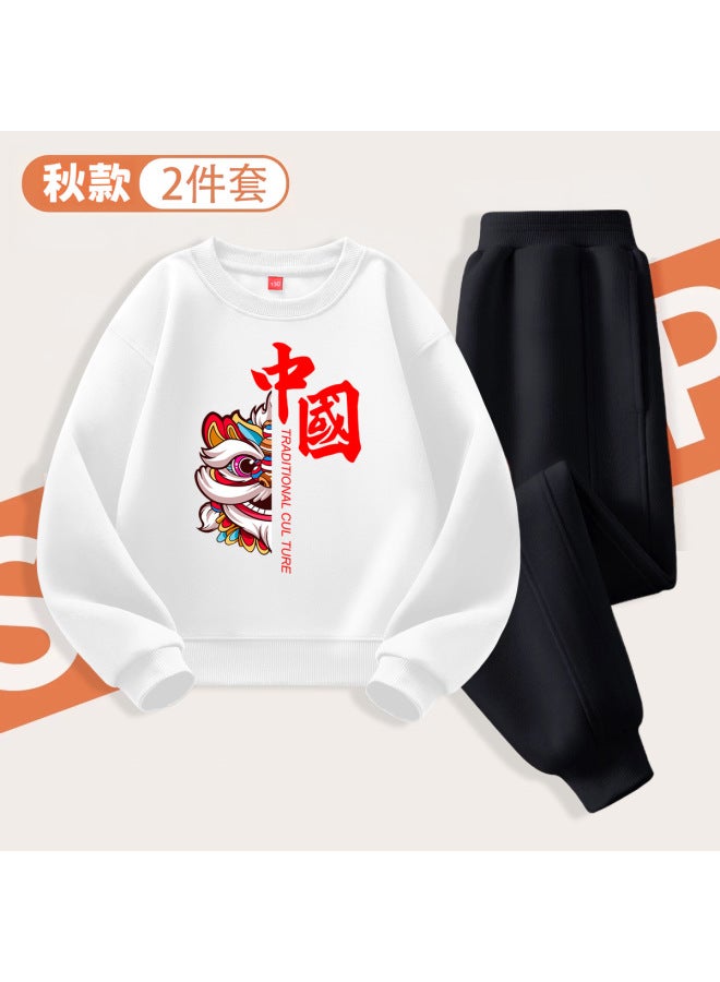 Chinese Children's Sweatshirt And Sweatpants Set, Two-piece Set, New Spring And Autumn Style, Elementary School Activity And Sports Meeting Class Uniform, Performance Outfit