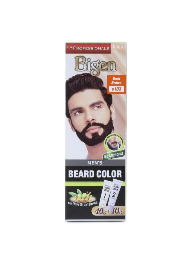 Bigen Professional Beard colour B103 Dark Brown| Leaves no Stains, 40g+40g - Image 1