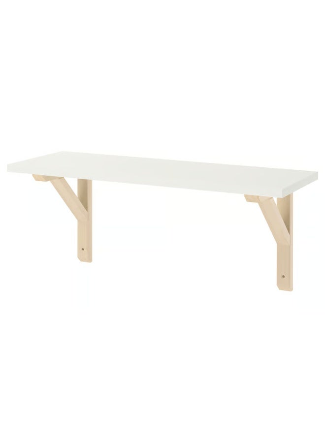 IKEA (IKEA) رف حائط أبيض/أسبن 59 × 20 سم - Image 1