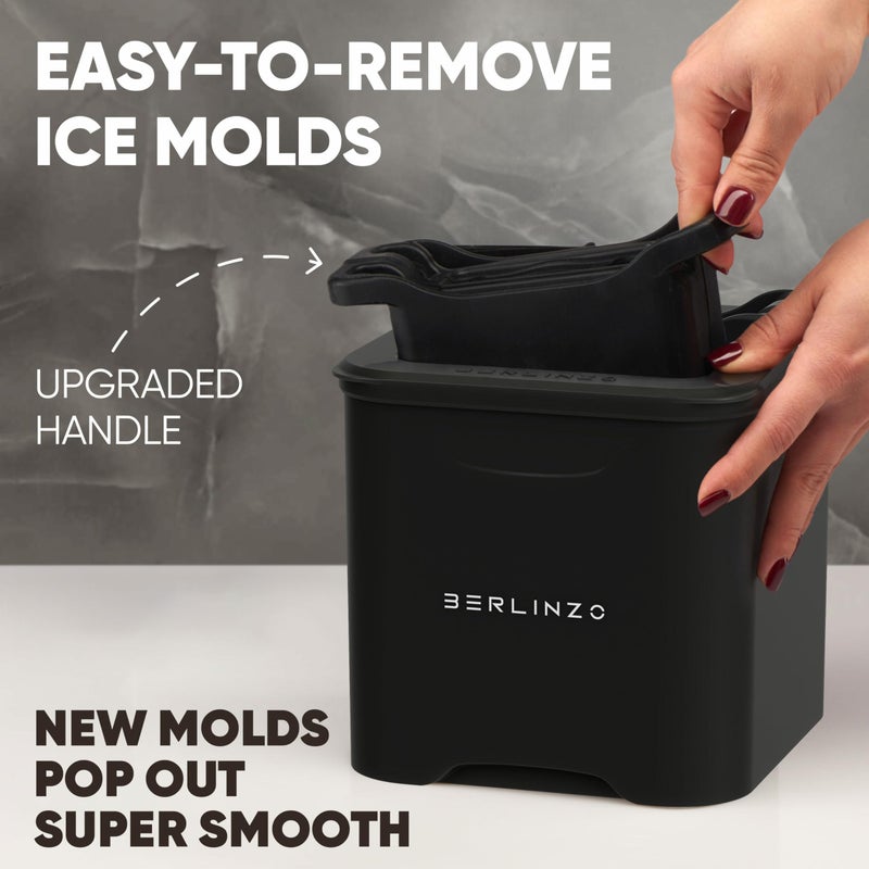 Berlinzo Premium Clear Ice Ball Maker [2024 Upgraded] - 4 Large 2.4-inch Crystal Clear Ice Balls for Whiskey Cocktail, Easy-to-Remove Ice Sphere Mold-Storage Bag & Ice Press Stamp Ring Included, Black - Image 4