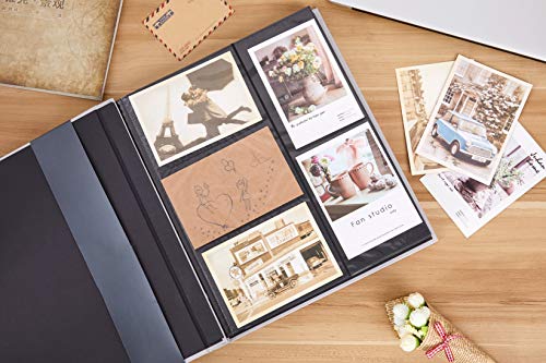 Kiera Grace 400-Pocket Jocelyn Simple & Classic Photo Album for Home & Office with CD Storage Pocket, 13.19"x12.01"x1.5" to Display 400 4"x6" Pictures, Gray - Image 2