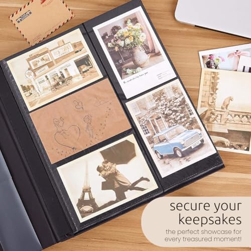 Kiera Grace 400-Pocket Jocelyn Simple & Classic Photo Album for Home & Office with CD Storage Pocket, 13.19"x12.01"x1.5" to Display 400 4"x6" Pictures, Gray - Image 5