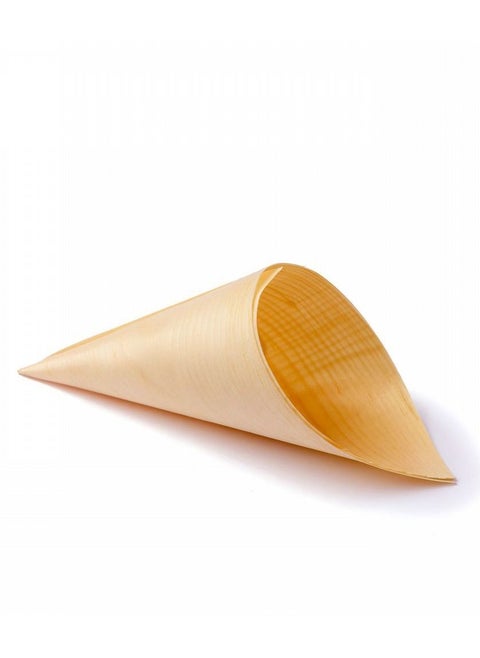 30 Pieces Disposable Wood Cones Vintage Wooden Food Cones Charcuterie Cones for Parties and Catering Events,