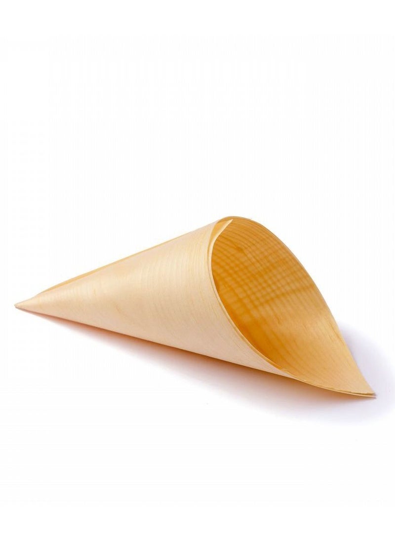 30 Pieces Disposable Wood Cones Vintage Wooden Food Cones Charcuterie Cones for Parties and Catering Events,