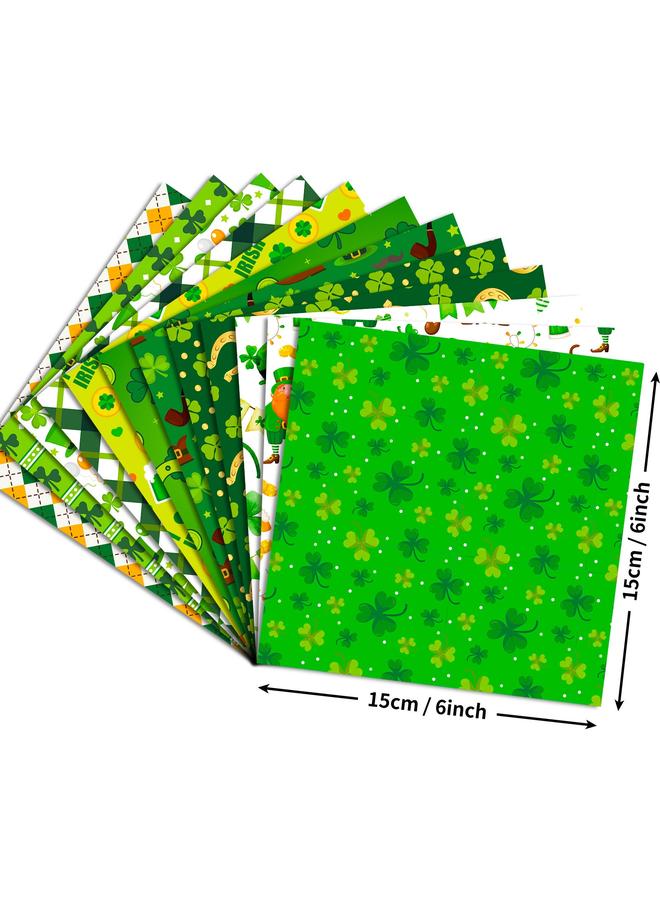 Bluejw 12 Sheets/pack Hat St. Patrick's Clip Book Hand Account Card Background Pattern Paper DIY Hand Account Material - Image 3