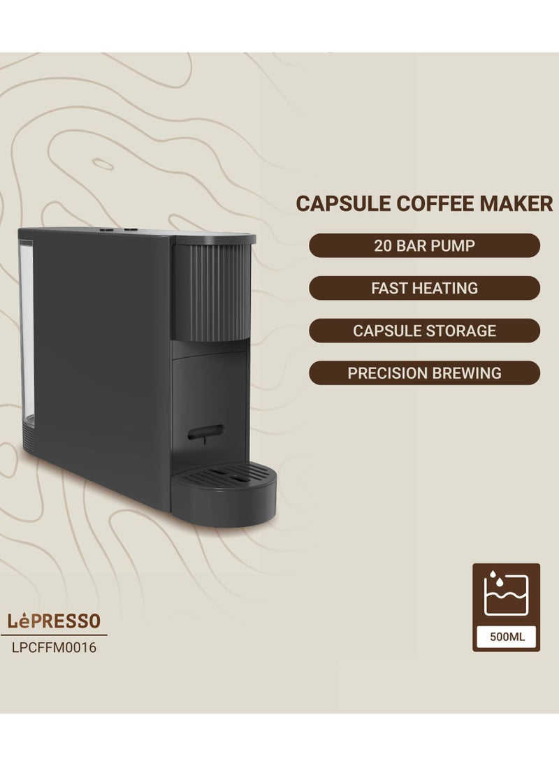 LePRESSO Automatic Capsule Coffee Maker / Nespresso Compatible / Fast Heating Coffee Machine / Capsule Storage / 20 Bar Pump / Precision Coffee Brewing - Black  - Image 2