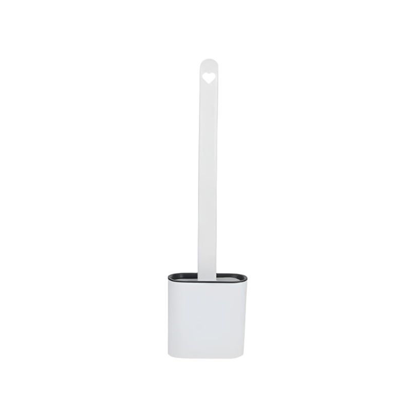 Zapsol Toilet Brush in Silicone Material with Hard Plastic Holder Comes with Slim Flex Brush Antidrip Set NoSlip Long Handle Soft Silicone Bristles Multicolor Pack of 1