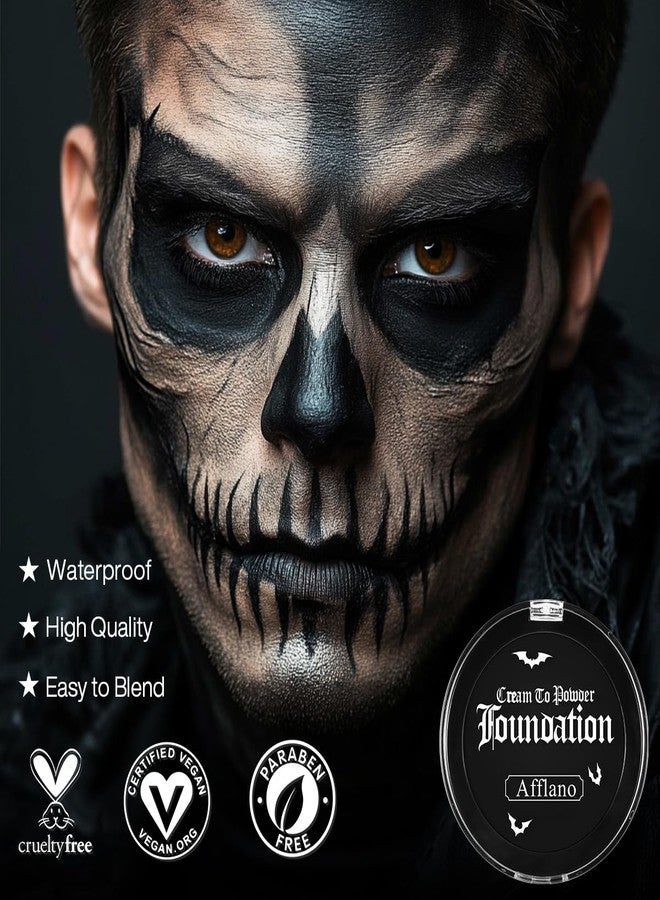 DE'LANCI Black Face Paint Foundation Halloween Sfx Makeup, Semi-matte Black Body Paint Highly Pigmented, Face Body Paint Skull Skeleton Waterproof Greasepaint Goth Makeup Special Effects Cosplay - Image 2