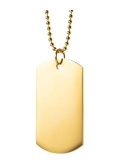MARIO DRAFTS Gold-Plated Dog Tag Pendant Necklace, Ball Chain, Military Style, Unisex  - Image 2