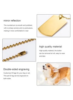 MARIO DRAFTS Gold-Plated Dog Tag Pendant Necklace, Ball Chain, Military Style, Unisex  - Image 3