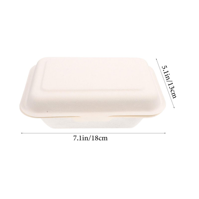 White Paper Bento Box 600ml 50 Pack Eco Friendly Disposable Food Containers For Takeout - Image 3