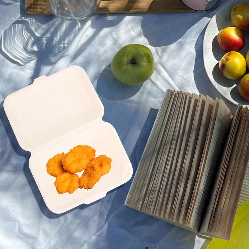 White Paper Bento Box 600ml 50 Pack Eco Friendly Disposable Food Containers For Takeout - Image 4