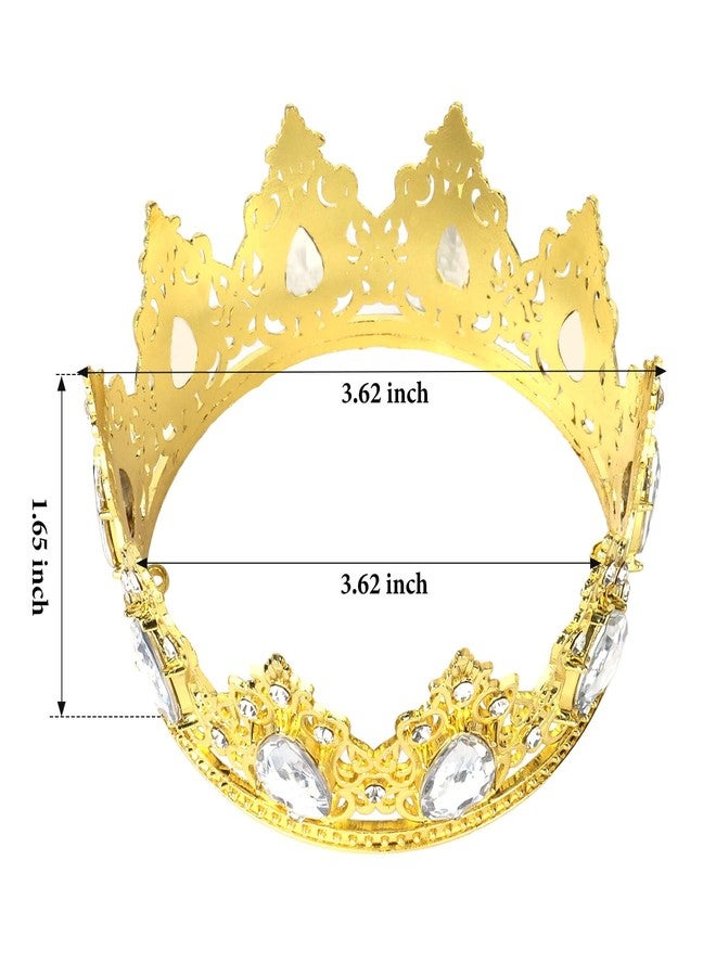CAVETEE Crown Cake Topper，Mini Baby Crystal Princess Tiara Rhinestone Crown Cake Decoration for Wedding Birthday Party - Image 2