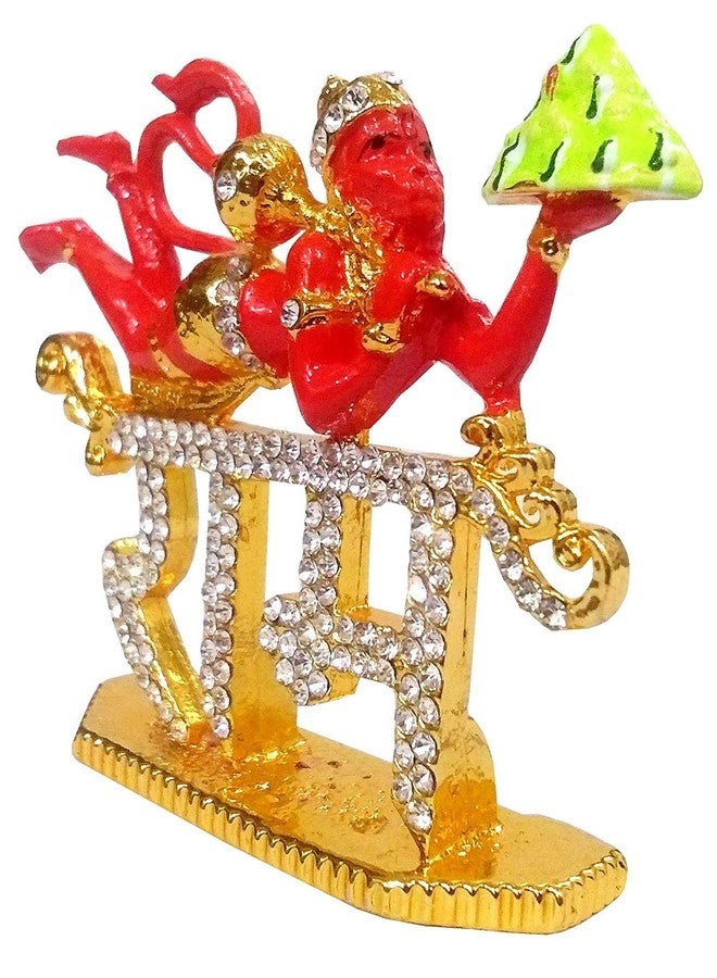 GCT Flying Lord Hanuman Idol Shri Ram Bajrang Bali Idol (B-134) Red Metal Statue for Home Décor Car Dashboard Mandir Pooja Murti Temple Puja Office Table Showpiece, Idol - Image 3
