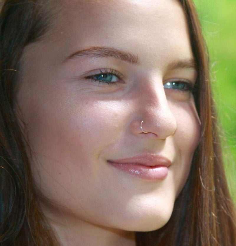 Earmark 20G 5Pcs Adjustable 8MM Fake Nose Rings Hoop in High Polished Surgical Steel | Diameter 8MM | Color Gold - Silver - Black - Rainbow - Image 5