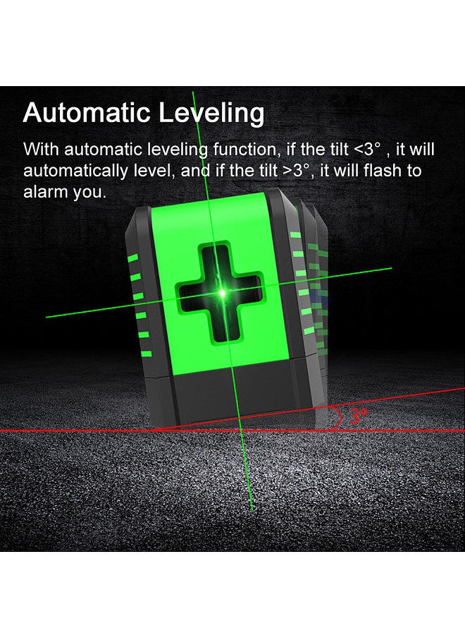 Generic - Small Portable 2 Lines Laser Level Leveling Laser 3° Self Levelling Diagonal Line Multi-function Laser Level,red - Image 1