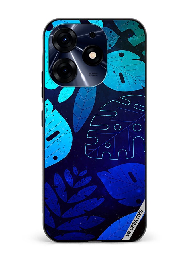 VR CREATIVE Protective Case Cover For Tecno Spark 10 Pro Blue Tropical Leaves Design Multicolour - Image 1