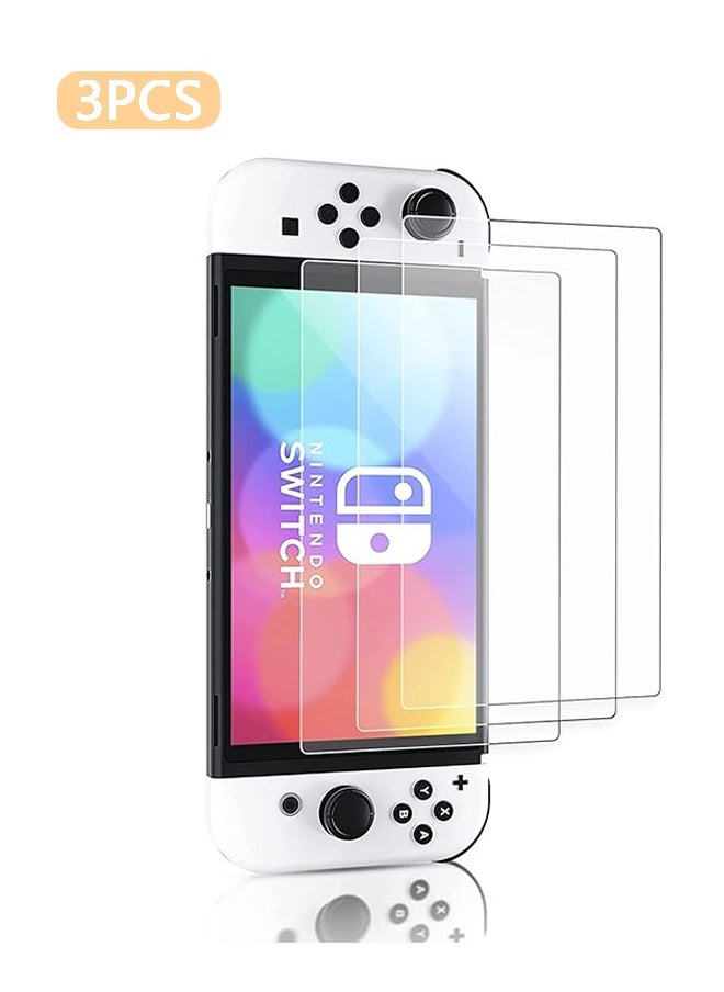 X-level 3 Pcs Screen Protector for Nintendo Switch OLED, 9H Hardness HD Clarity Anti-Scratch Bubble Free Tempered Glass for Nintendo Switch OLED 7 inch  - Image 1