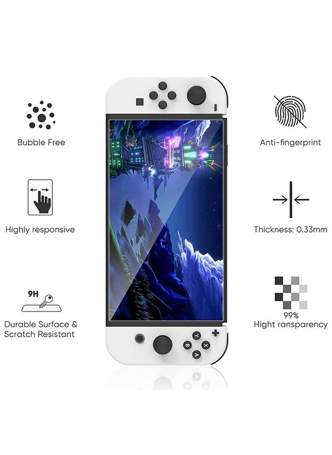 X-level 3 Pcs Screen Protector for Nintendo Switch OLED, 9H Hardness HD Clarity Anti-Scratch Bubble Free Tempered Glass for Nintendo Switch OLED 7 inch  - Image 2