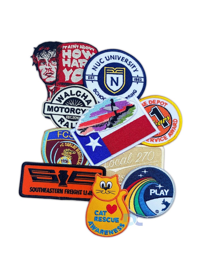 Daily Crafts Daily Crafts Styles Pack of 5 Random Assorted Badges Embroidered Patches Bright Vivid Colors Sew OnIron On Patch Applique for Clothes Dress Hat Jeans DIY Accessories  - Image 2