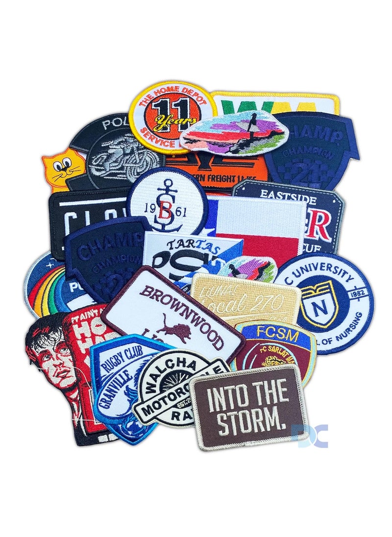 Daily Crafts Daily Crafts Styles Pack of 5 Random Assorted Badges Embroidered Patches Bright Vivid Colors Sew OnIron On Patch Applique for Clothes Dress Hat Jeans DIY Accessories  - Image 1