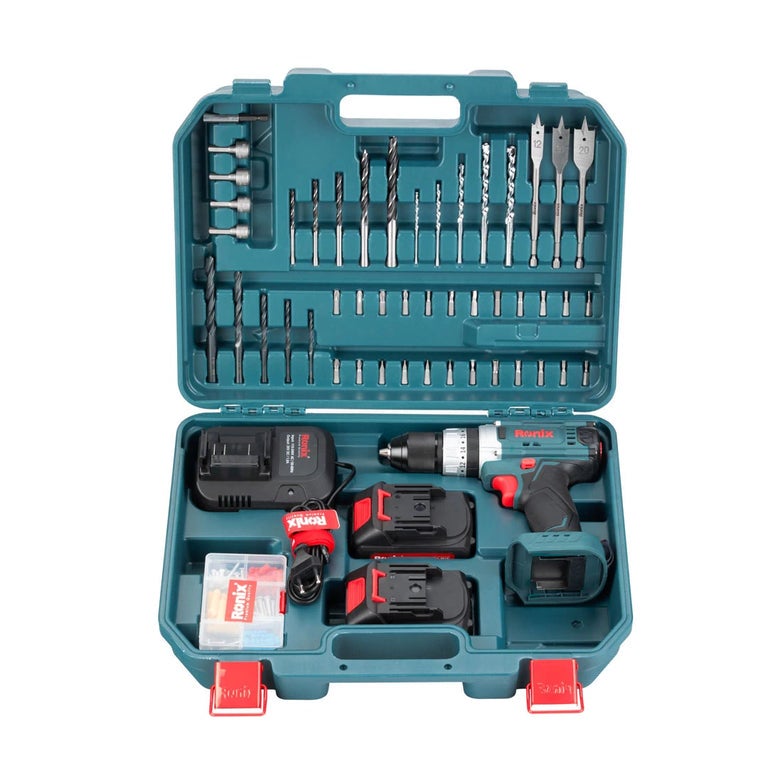 RONIX 20V Cordless Drill Driver Set 53pcs With Hand Tools - Image 2