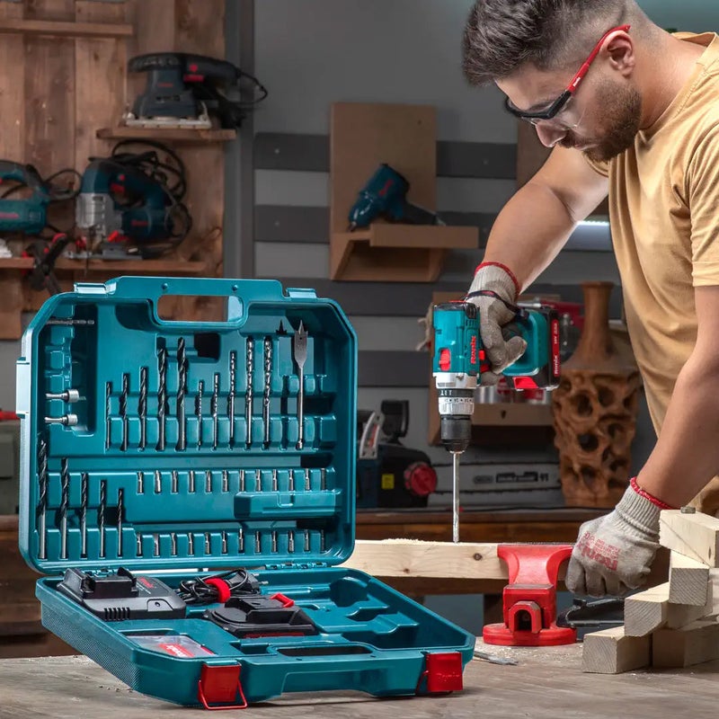 RONIX 20V Cordless Drill Driver Set 53pcs With Hand Tools - Image 1