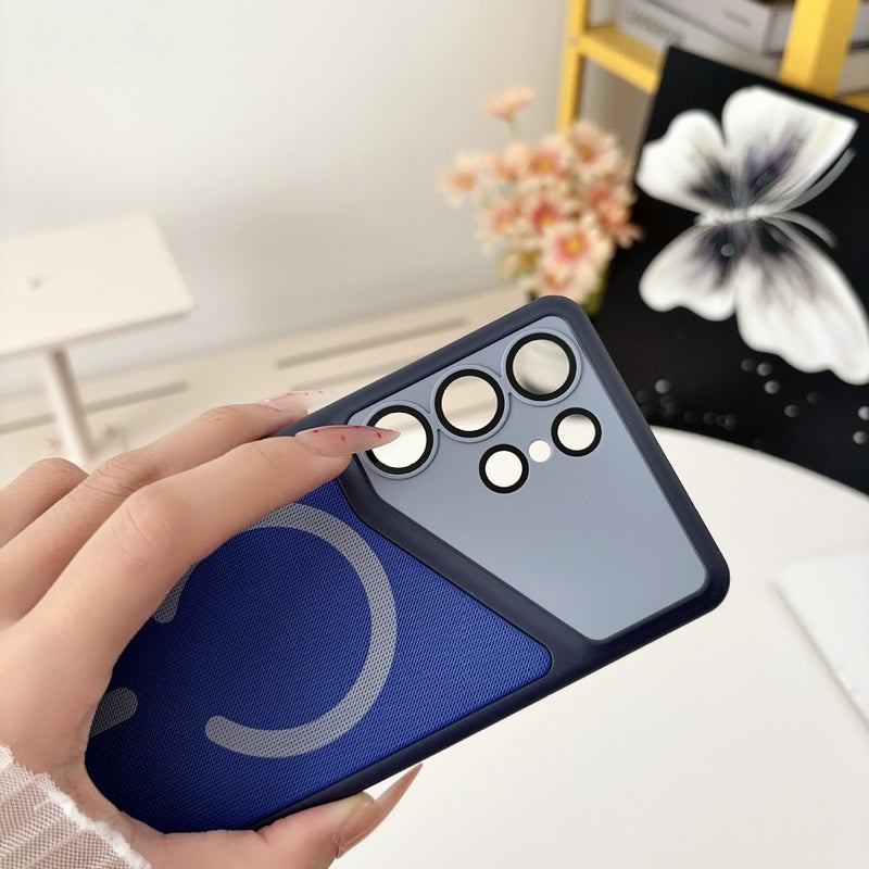 Magnetic Color-Block Cloth Texture Phone Case with Anti-Slip Shockproof Full Coverage Protection for Samsung S26/S25/S24/S23 Series - Image 3