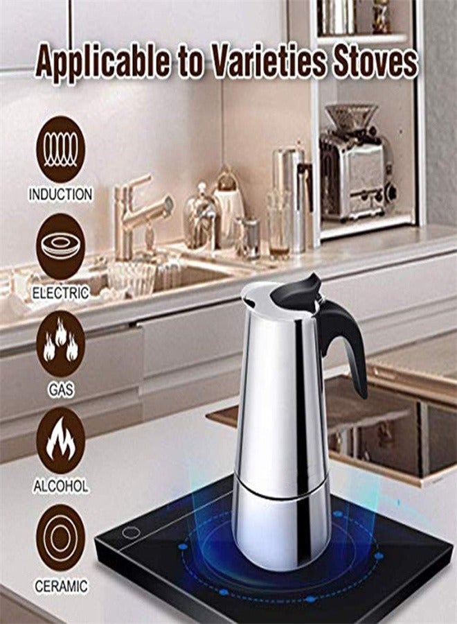 joyzzz The 300ml Portable Stainless Steel Moka Pot is Easy to Operate and Quick to Clean  - Image 4