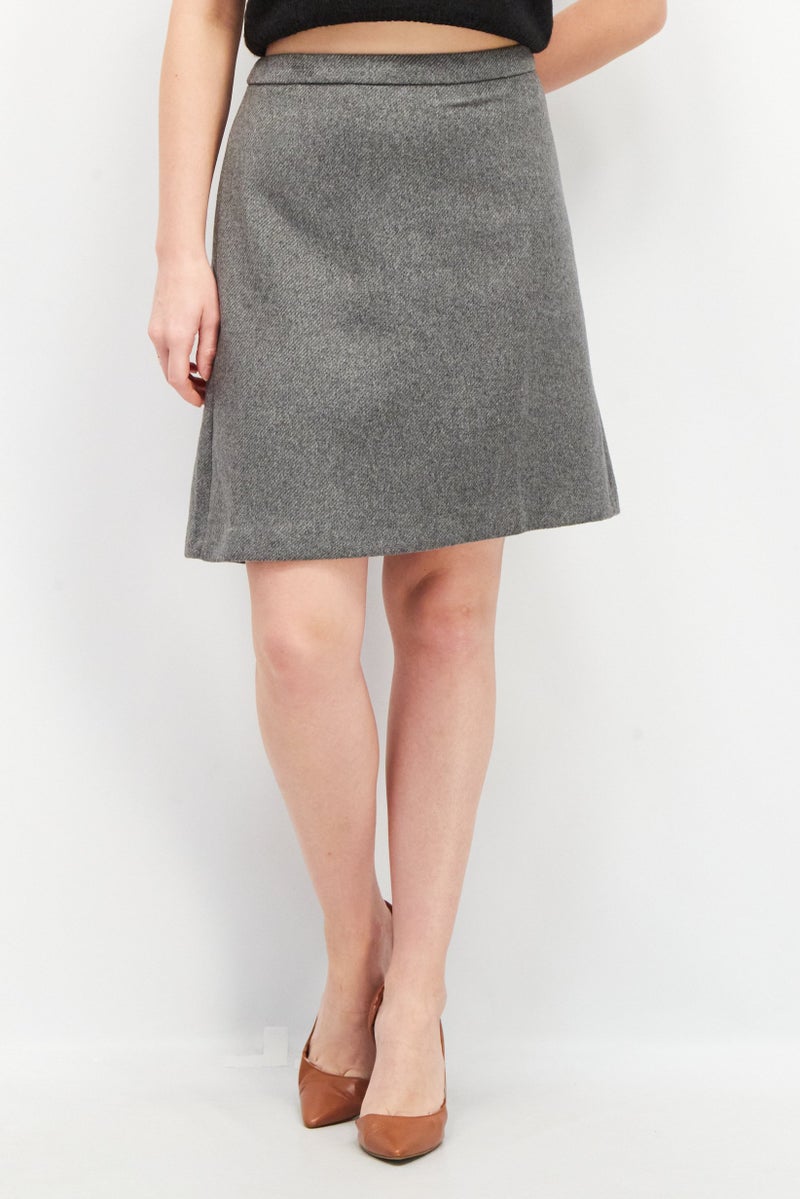 ESPRIT Women Textured Mini Skirt, Grey - Image 1