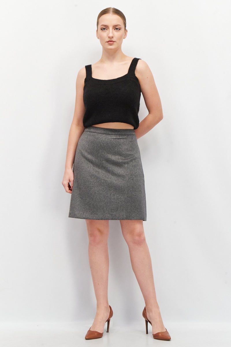 ESPRIT Women Textured Mini Skirt, Grey - Image 4