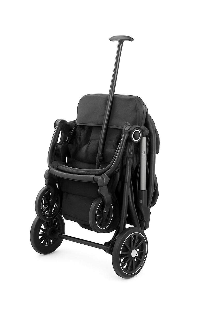 كيكيبيبي عربة أطفال للسفر من كيكيبي خفيفة الوزن - عربة أطفال بمقبض عربة، مقاومة للماء - رمادي - Image 3