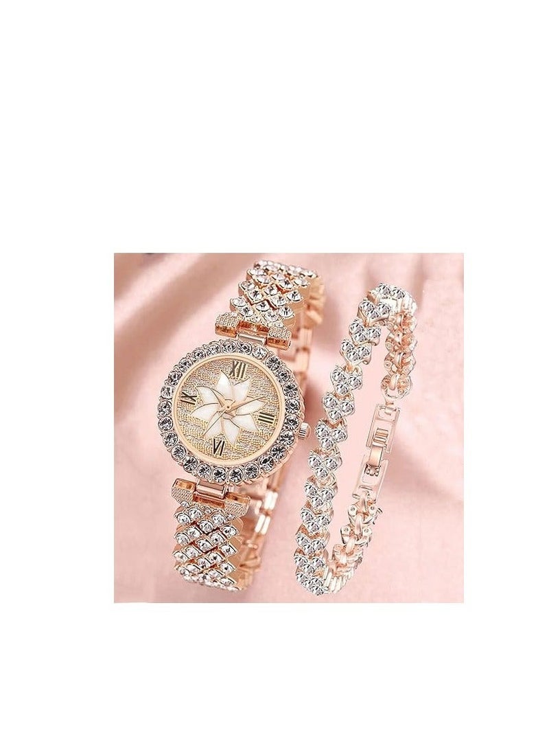 Captaintech Luxury Women Wrist Watches, Fashion Casual Quartz Watch Ladies Watch, Watch Luxury Crystal Rhinestone Diamond Wrist Watch Stainless Steel Fashion Bling Iced-Out Watch - Image 3