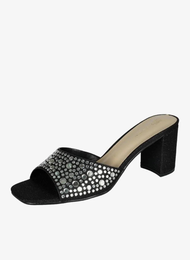 Zayna Black 221-84 Zayna Ladies  High Block Heel Slip on 18F8845-10 Black for Women | Best Price UAE