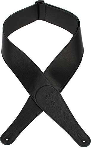 Levy's Leathers 3" Wide Black Garment Leather Bass Guitar Strap; Black (M7GG3-BLK) - Image 3