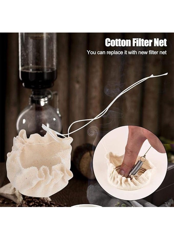 Coffee and Tea Syphon Replacement Filter Cloth 10 Pcs, Coffee Machine Cloth Filter, Coffee Maker Siphon Pot, Vacuum Pot Filters