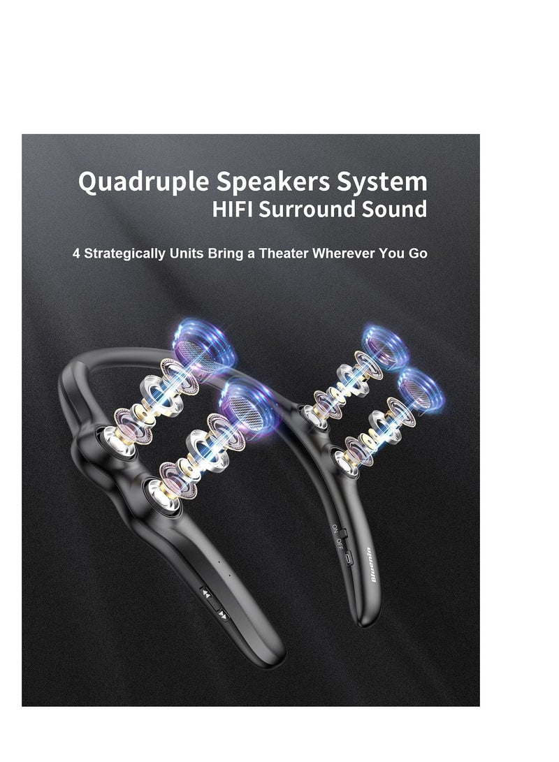 KASTWAVE Neckband Bluetooth Speakers, Black Wearable Wireless Speake, Personal Sport Speaker, 3D Surround Sound Stereo, for Home&Outdoor - Image 5