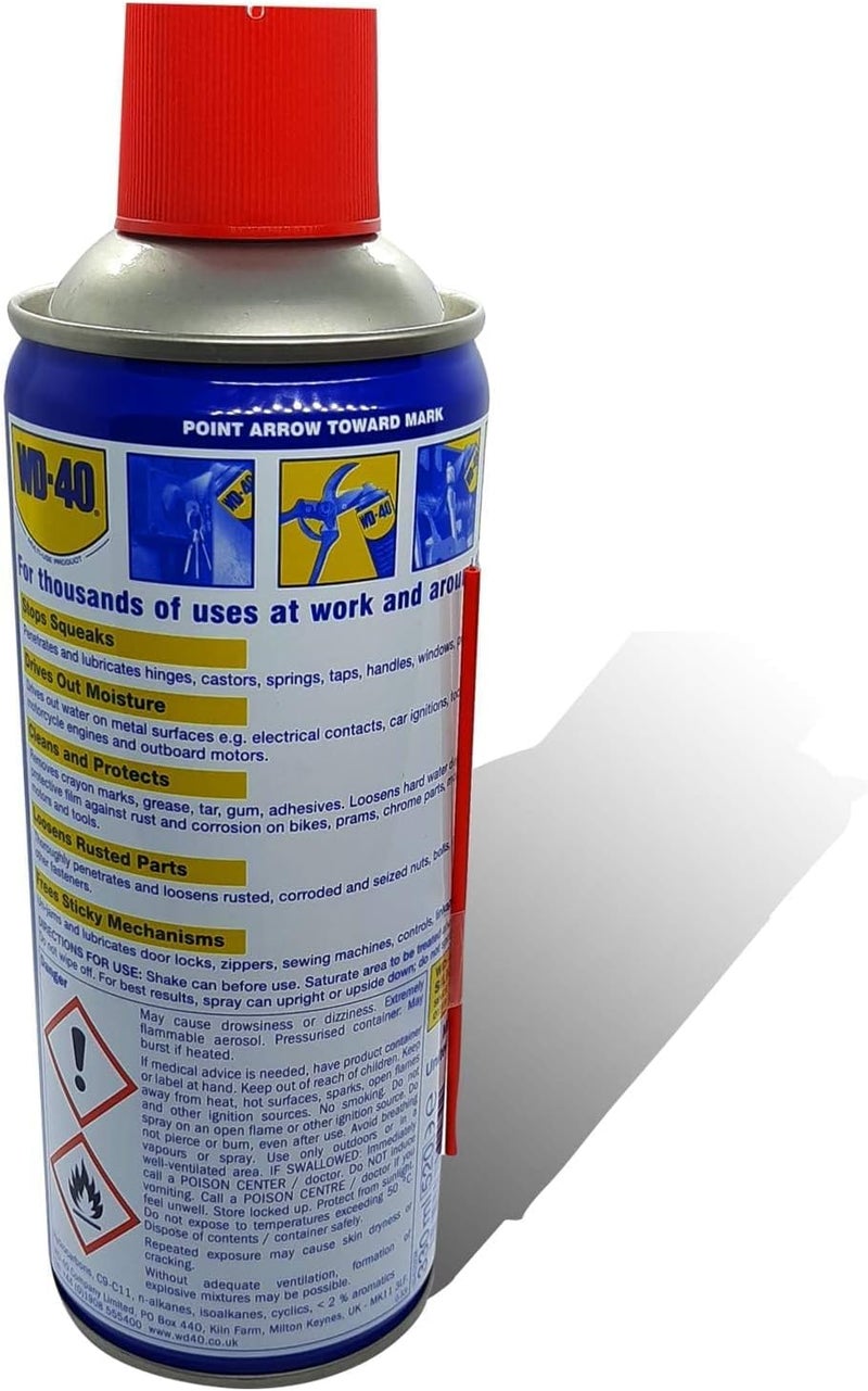 دبليو دي-40 رذاذ منتج WD-40 متعدد الاستخدامات لإزالة الصدأ، 330 مل يتوافق كل استخدام - Image 3