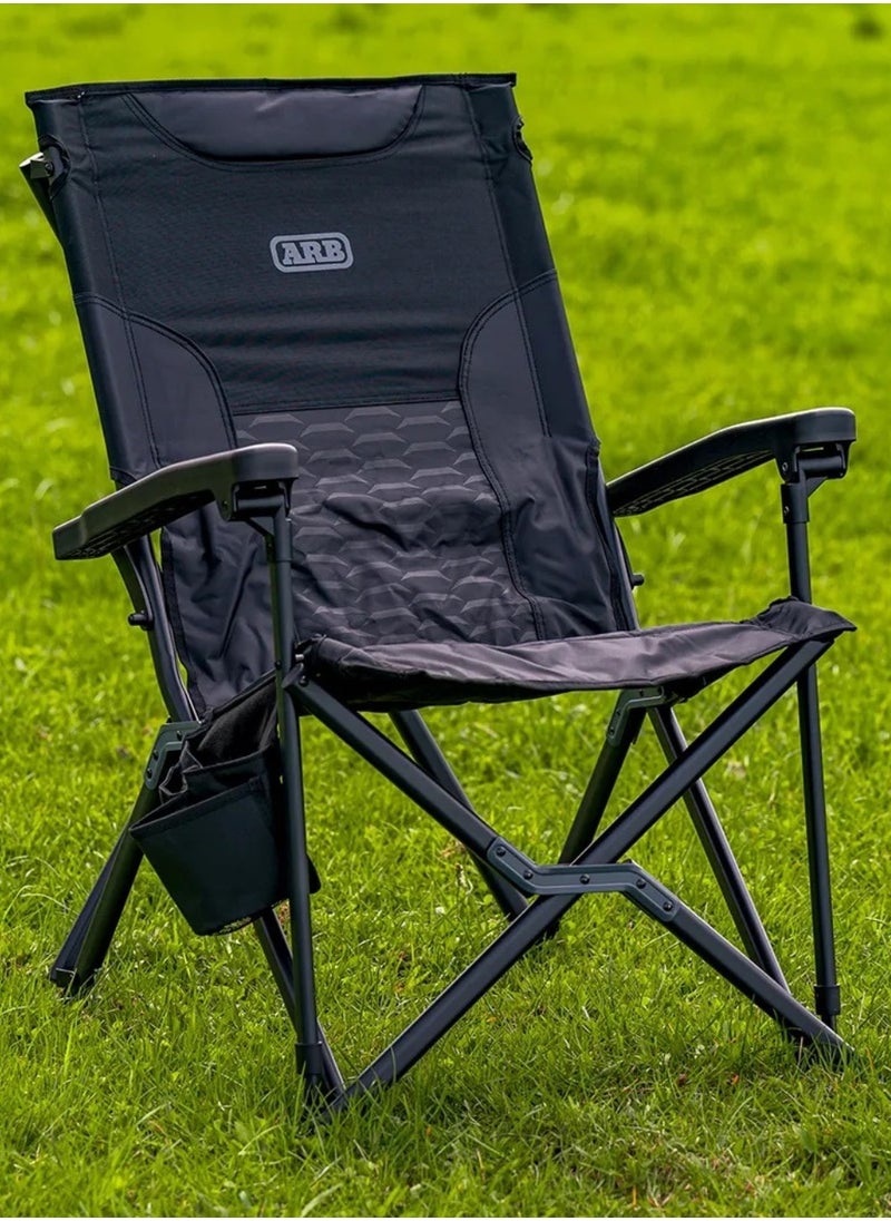 ARB Pinnacle Camp Chair - Premium Folding Camping Chair with Steel Frame, Soft Touch Armrests, Storage Pockets, and Carry Bag with Cup Holder - 10500161 - pzsku/Z985743AC3E164EEB7741Z/45/_/1731939804/d1e49dff-8c1f-40ef-b916-3e7d4c2803e0