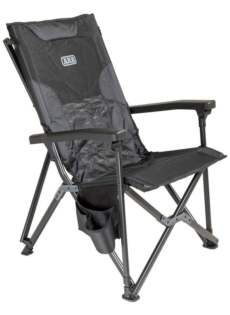 ARB Pinnacle Camp Chair - Premium Folding Camping Chair With Steel Frame, Soft Touch Armrests, Storage Pockets, And Carry Bag With Cup Holder - 10500161  - Image 1