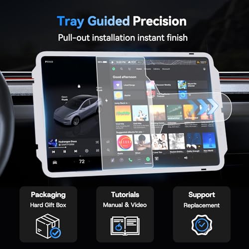 SUMK 15.4 inch Screen Protector for 2025 Tesla Model Y Premium & Model 3 (2024~2026), [9H & Anti-Glare/Fingerprint] Front Back Tempered Glass Screen Protector for Tesla Model Y/3 Accessories - Matte - Image 5
