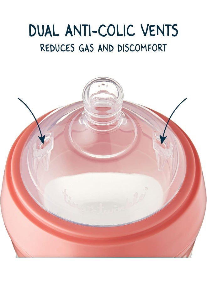 Tiny Twinkle Silicone Baby Bottle with Comfort Grip and Soft Flexible Nipple - Squeezably Soft Baby Bottles for Newborn and Up (Blossom, 6 Ounce) - Image 3