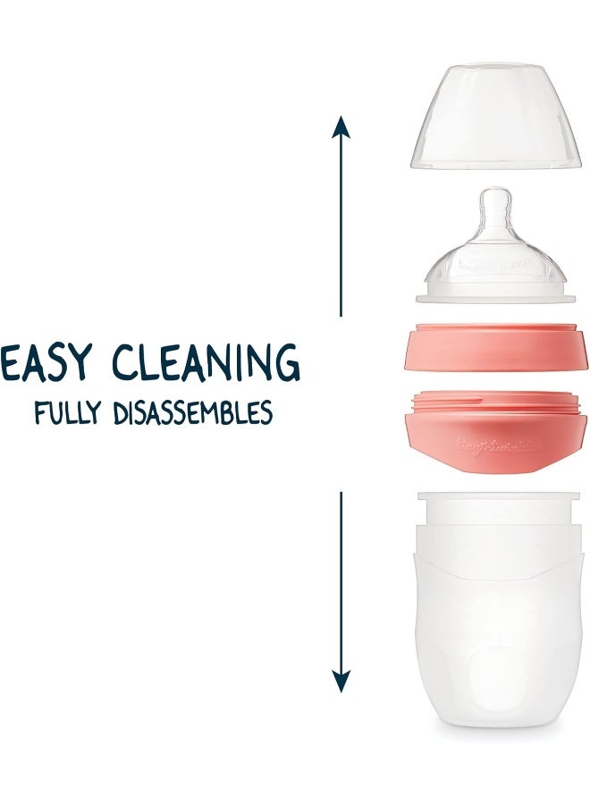Tiny Twinkle Silicone Baby Bottle with Comfort Grip and Soft Flexible Nipple - Squeezably Soft Baby Bottles for Newborn and Up (Blossom, 6 Ounce) - Image 4