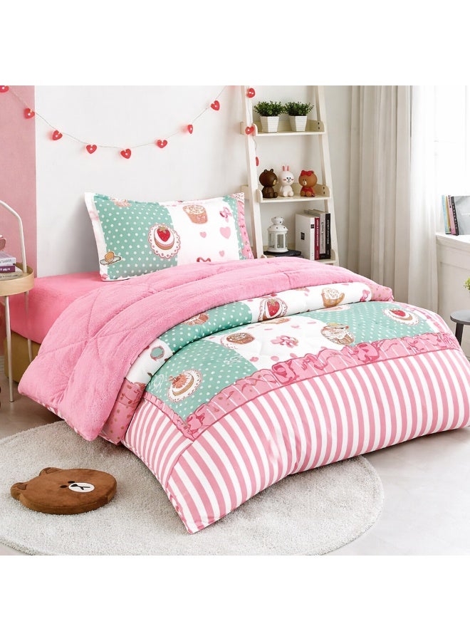 مينجلي مفرش سرير أطفال 3 قطع وجهين فرو ومخمل – ناعم ودافئ – مقاس 170×220 سم - Image 4