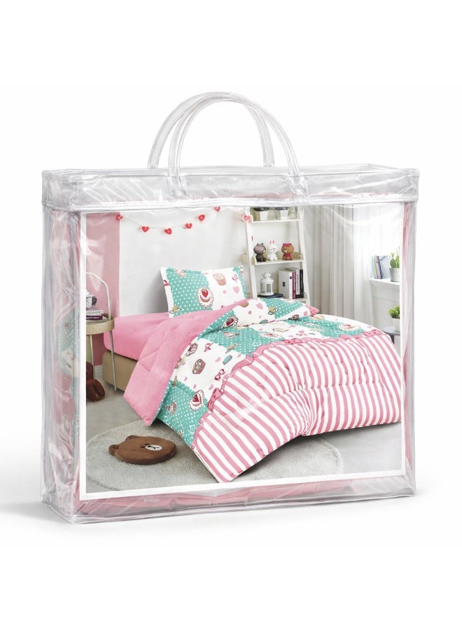 مينجلي مفرش سرير أطفال 3 قطع وجهين فرو ومخمل – ناعم ودافئ – مقاس 170×220 سم - Image 5