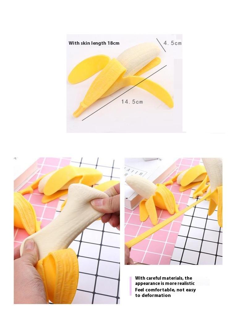 general 3-Piece Creative Stress Relief Toys Stretchable Fruit Banana Simulated Fruit Toy Tricky Toy Kids Activity Game Early Development Toy For Parent-Child Kid Play Fun - Image 3