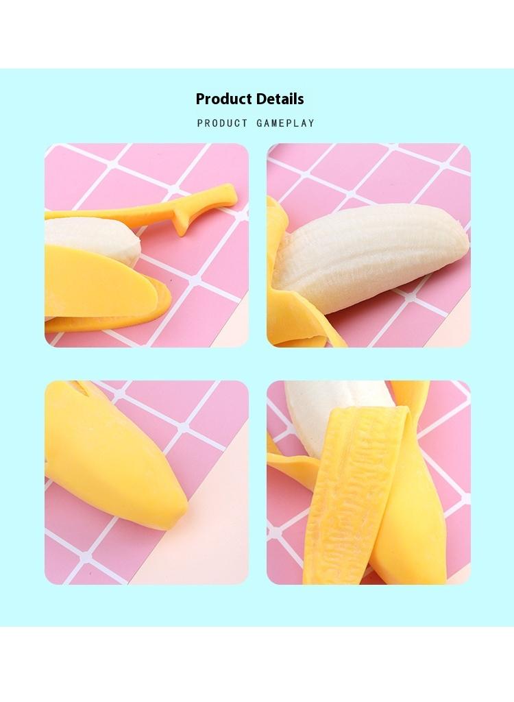 general 3-Piece Creative Stress Relief Toys Stretchable Fruit Banana Simulated Fruit Toy Tricky Toy Kids Activity Game Early Development Toy For Parent-Child Kid Play Fun - Image 5