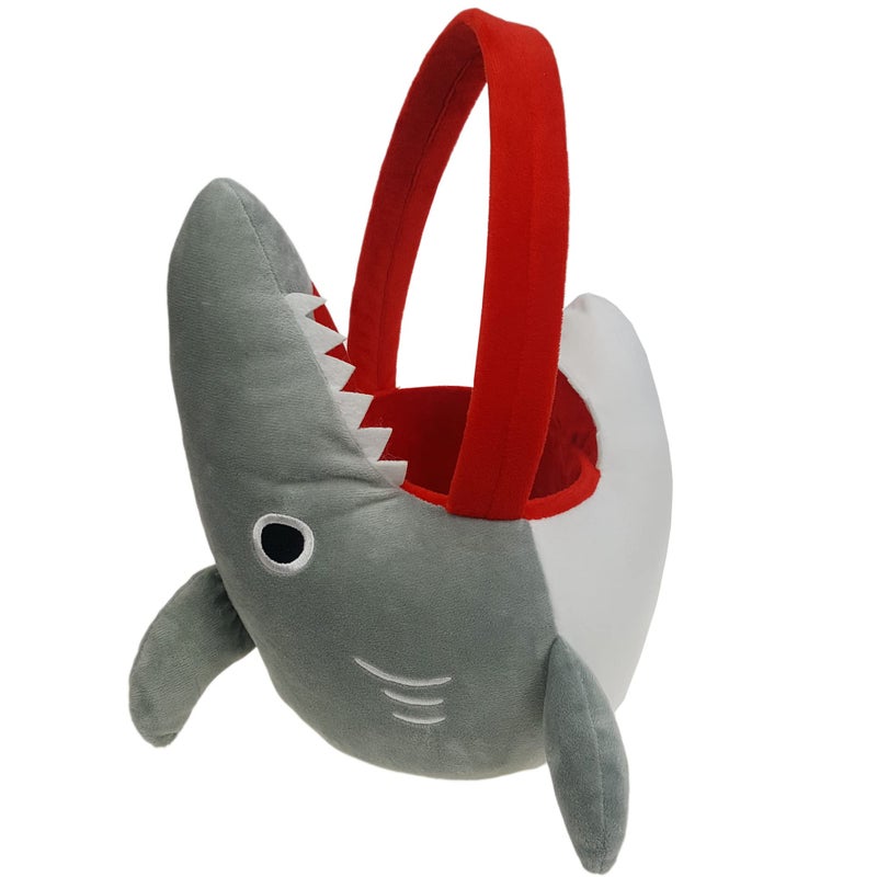 DearSun 3D Shark Plush Basket Easter Egg Hunting Basket Cute Animal Plush Baskets for Easter Decorations Party Supplies Candy Gifts Storage - Image 3