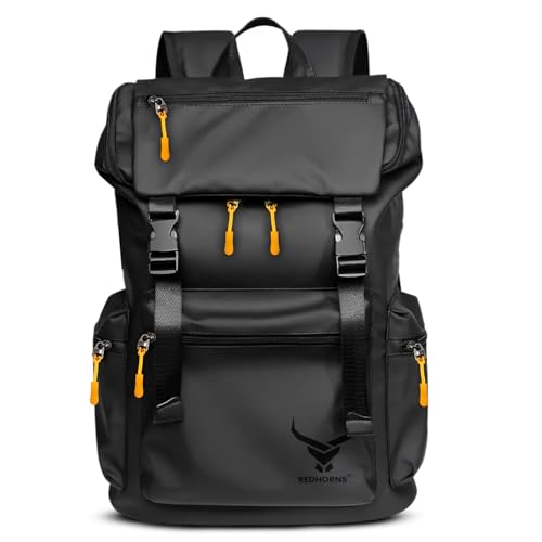 REDHORNS Oxford Fabric 15.6-Inch Laptop Backpack for Men and Women, Unisex Anti-Theft Travel Laptop Bag For Office Bag School Bag College Bag Business Bag Hiking Bag (Black) - Image 1